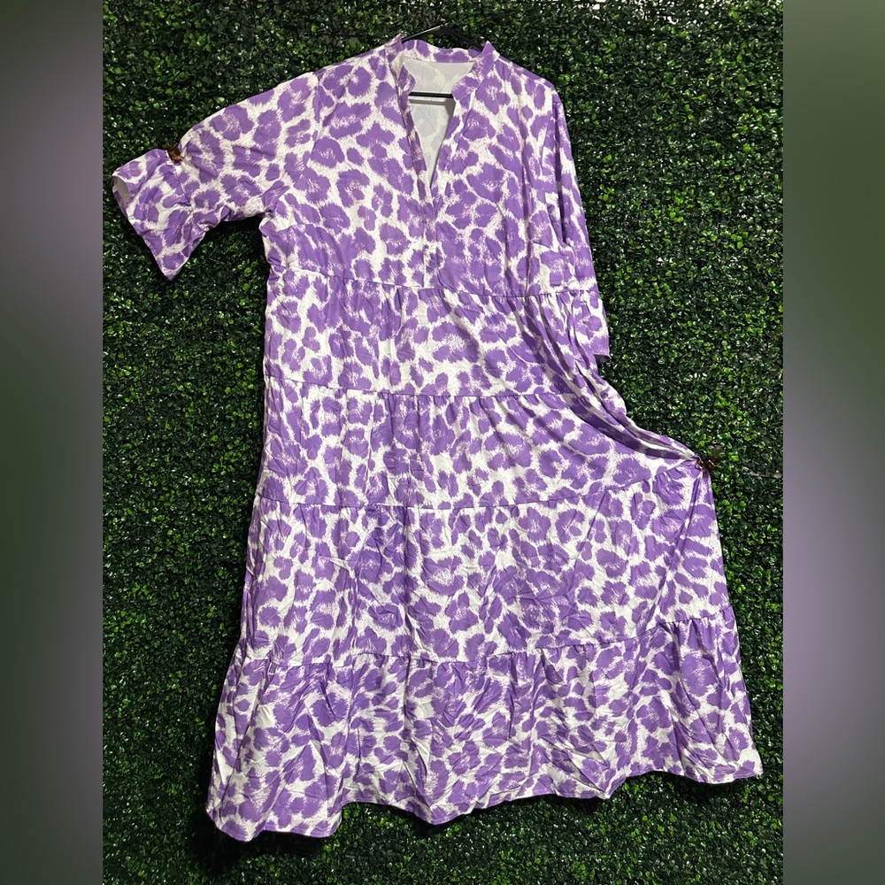 Purple Leopard Print Dress